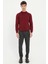 Bordo Yarım Balıkçı Düz Regular Fit Erkek Triko 2