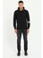 Siyah Uzun Kollu Kapüşonlu Slim Fit Erkek Triko 3
