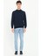 Lacivert Yarım Balıkçı Düz Regular Fit Erkek Triko 2