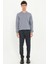 Gri Melanj V Yaka Regular Fit Erkek Triko 2