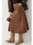 Kadın Fermuarlı Yüksek Bel Süet Uzun Etek Deve Kahvesi 1