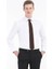 Beyaz Düz Slim Fit Dokuma Klasik %100 Pamuk Gömlek 8