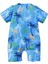 Mavi Tropik Desenli Bebek Mayo – Fermuarlı, Rahat Kesim Yazlık Swimwear 1