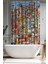 Banyo Perdesi, Renkli Sokaklar Desenli Duş Perdesi, Küvet Perdesi, Halka Hediyeli 175X200CM Bp-44 1