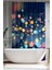Banyo Perdesi, Renkli Işıklar Desenli Duş Perdesi, Küvet Perdesi, Halka Hediyeli 175X200CM Bp-85 1