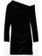 Slim Fit Uzun Kollu Taşlı Tek Omuz Mini Kadife Elbise 1