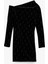 Slim Fit Uzun Kollu Taşlı Tek Omuz Mini Kadife Elbise 2
