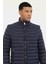 Lacivert Kapitone Slim Fit Erkek Mont 6