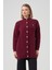 Düğme Detay Angora Hırka 7005 Bordo 1