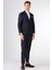Lacivert Çizgili Kruvaze Slim Fit Takım Elbise 3
