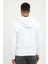 Beyaz Fermuar Kapamalı Kapüşonlu Erkek Regular Fit Sweatshirt 2