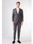 Gri Düz Renk Yünlü Slim Fit Erkek Takım Elbise 1