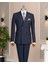 Italyan Stil Slim Fit Kruvaze Ceket Pantolon Takım Elbise Lacivert T14737 1
