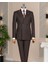 Italyan Stil Slim Fit Kruvaze Ceket Pantolon Takım Elbise Kahverengi T14857 1