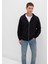 Kapüşonlu Fermuarlı Siyah Basic Sweatshirt 0S10277-900 16