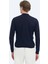 Lacivert Yarım Balıkçı Yaka Düz Örgü %100 Yün Triko Kazak 7