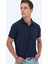 Lacivert Jakarlı Polo Yaka Pamuk Karışımlı T-Shirt 8