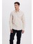 Modern Slim Fit Uzun Kollu Pamuklu Kolay Ütü Armürlü Bej Erkek Gömlek 7