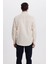 Modern Slim Fit Uzun Kollu Pamuklu Kolay Ütü Armürlü Bej Erkek Gömlek 9