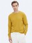 Sarı Bisiklet Yaka Düz Örgü Pamuk Karışımlı Triko Kazak 6