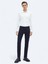 Lacivert Dokuma Slim Fit Casual Pamuk Karışımlı Pantolon 5