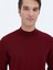 Kırmızı Yarım Balıkçı Yaka Düz Örgü Yün Karışımlı Triko Kazak 8