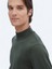 Yeşil Yarım Balıkçı Yaka Düz Örgü Yün Karışımlı Triko Kazak 9