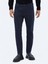 Lacivert Dokuma Slim Fit Casual Pamuk Karışımlı Pantolon 7