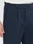 Lacivert Dokuma Carrot Fit Casual Pamuk Karışımlı Pantolon 8