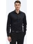Siyah Düz Slim Fit Dokuma Klasik %100 Pamuk Gömlek 6