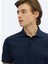 Lacivert Düz Polo Yaka %100 Pamuk T-Shirt 4