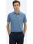Havacı Mavi Düz Polo Yaka %100 Pamuk T-Shirt 2