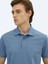 Havacı Mavi Düz Polo Yaka %100 Pamuk T-Shirt 4