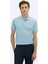 Mavi Düz Polo Yaka %100 Pamuk T-Shirt 2