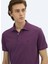 Mor Düz Polo Yaka %100 Pamuk T-Shirt 5
