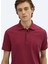 Mürdüm Düz Polo Yaka %100 Pamuk T-Shirt 4