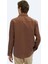 Kahverengi Düz Oversize Fit Dokuma Casual Gömlek 5