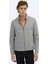 Gri Regular Fit Gizli Kapüşon Casual Dokuma Çift Taraflı Mont 6