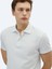 Beyaz Desenli Polo Yaka Pamuk Karışımlı T-Shirt 7