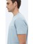 Mavi Düz Bisiklet Yaka Pamuk Karışımlı T-Shirt 9