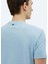 Mavi Düz Bisiklet Yaka Pamuk Karışımlı T-Shirt 8