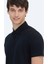 Siyah Desenli Polo Yaka Pamuk Karışımlı T-Shirt 8