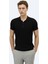 Siyah Polo Yaka Desenli Triko 6
