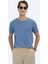 Havacı Mavi Bisiklet Yaka Düz Örgü Triko 6