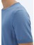 Havacı Mavi Bisiklet Yaka Düz Örgü Triko 7