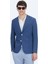Indigo Desenli Modern Fit Ceket 6