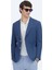 Indigo Desenli Modern Fit Ceket 7