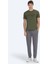 Haki Baskılı Bisiklet Yaka %100 Pamuk T-Shirt 6