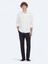 Beyaz Çizgili Regular Fit Casual Pamuk Karışımlı Gömlek 6