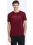 Bordo Baskılı Bisiklet Yaka %100 Pamuk T-Shirt 6